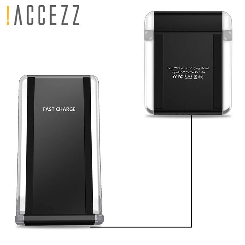 ! ACCEZZ 7 5 Вт быстрая Qi Беспроводная зарядка для iPhone X 8 Plus 10 samsung Galaxy Note 5/8 Google Nexus