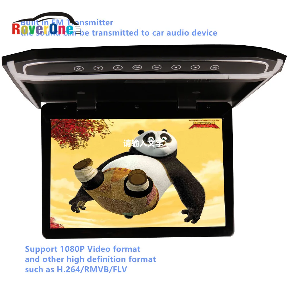 RoverOne 14 дюймов все в одном DVD автомобиль авто на крышу монитор откидной TFT ЖК-плеер 1080P USB FM HDMI SD сенсорная кнопка