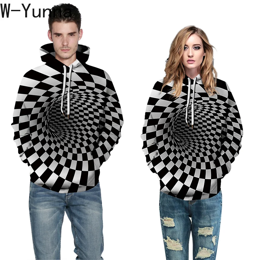 Hoodies And Sweatshirts For Women New Vortex 3D Digital Printing Fashion Womens Sweatshirt Plus Size Leisure Couple Jacket