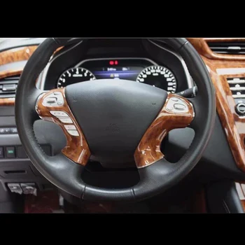 

For Nissan Murano 2015-2017 2PCS Wood ABS Chrome Car Interior Steering Wheel Cover Trim Moldings Car Styling Accessories