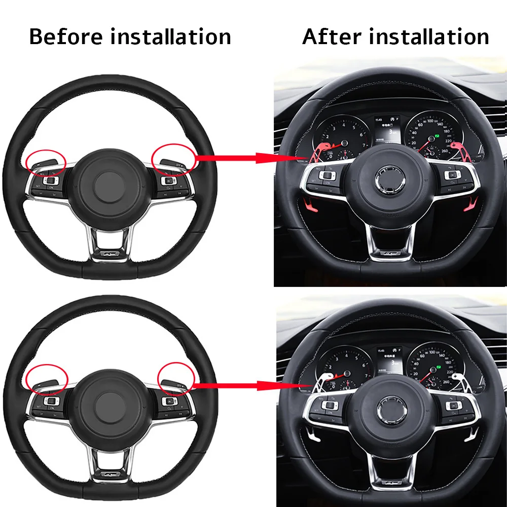 

2PCS Metal Car Steering Wheel Paddle Extend Shifter Replacement For VW GOLF GTI R GTD GTE MK7 7 for POLO GTI Scirocco 2014-2018