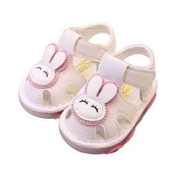

2019 Summer Baby Girls Breathable Shoes Rabbit Design Luminous Anti-Slip Sandals Toddler Soft Soled Beach Shoes