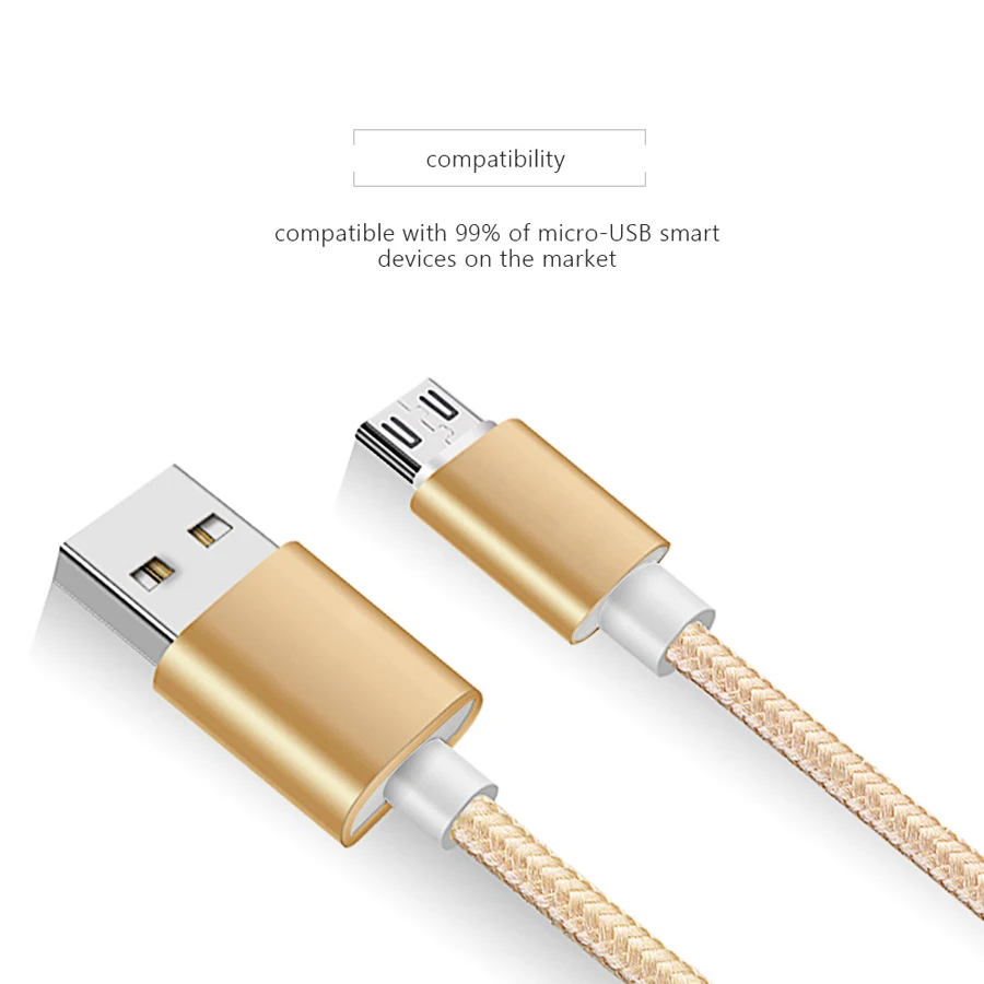 2.4A المصغّر usb كابل شحن سريع لل Xiaomi Redmi شاحن هاتف محمول يعمل بنظام تشغيل أندرويد كابل بيانات لسامسونج S7 مايكرو شاحن