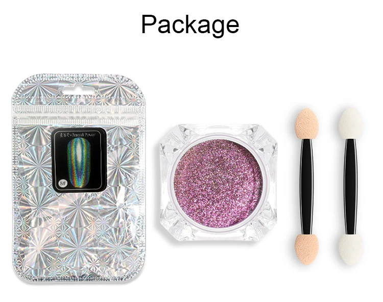 Holographic Laser Powder Rainbow Nail Art Glitter Chameleon Chrome Powder Pigment Manicure Nail Gel Polish Glitter Dust