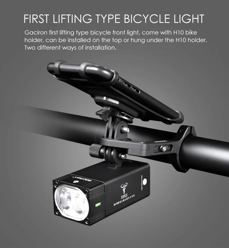 Best Gaciron Intelligent V7D-1000/1600Lumen Mountain Bicycle Light Front USB Rechargeable IPX6 Waterproof Bicycle Light For Race 3