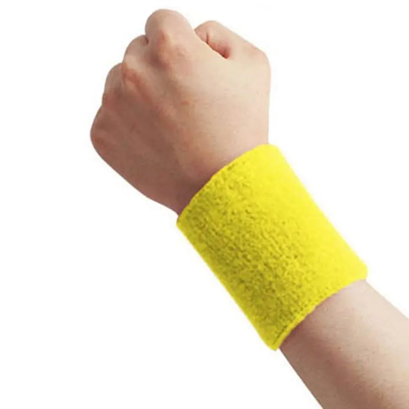 Высокое Качество Утилизации использования защиты запястья Волейбол Баскетбол Теннис Бадминтон унисекс спортивный напульсник - Цвет: Lemon yellow
