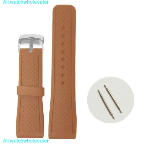 24mm Chocolate Brown Silicone Jelly Rubber Unisex Watch Band Straps WB1078M24JB