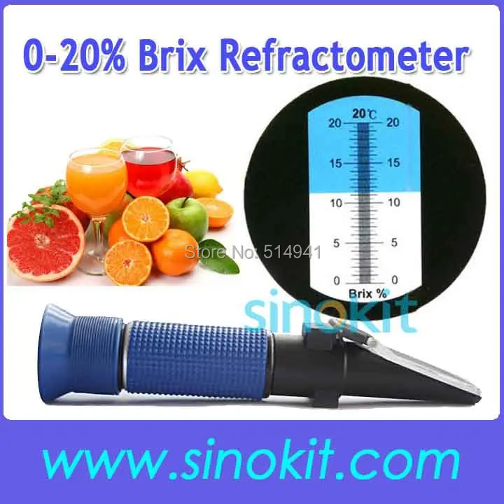 

Cheap ABS 0-20% Brix Hand-held Plastic Refractometer P-RHB-20ATC Blue