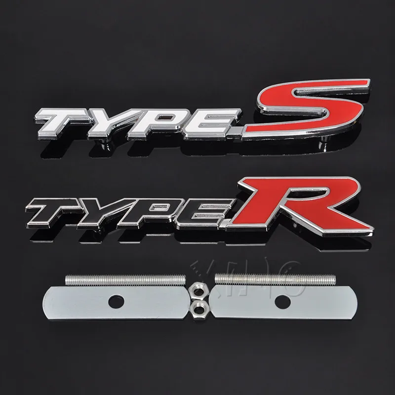 Металлическая 3d эмблема на переднюю решетку автомобиля значок для Honda Type R Racing S