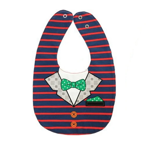Button red and blue striped lattice bow tie double-sided cartoon button buckle baby bracelet mouth scarf color: blu | Детская одежда и