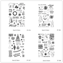 

AZSG Merry Christmas Snowflake Snowman Tree Clear Stamps For DIY Scrapbooking/Card Making/Album Decorative Silicone Stamp Craft