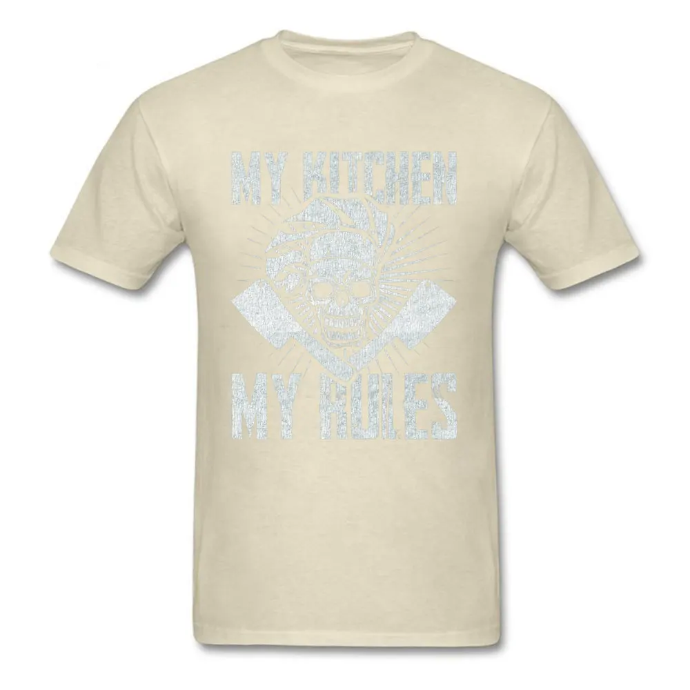 100% Cotton Men's Short Sleeve Fitness Tight Tshirts Street T Shirt New Arrival Normal Round Neck Tshirts Free Shipping My Kitchen My Rules Chef 11296 beige