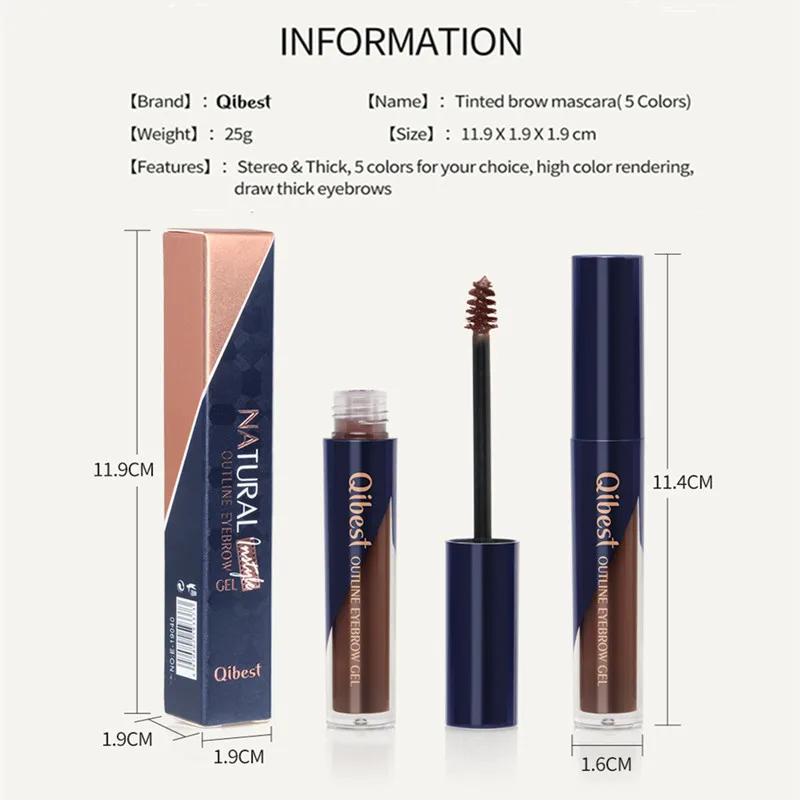 5 color Makeup Eyebrow Pencil Pomade Gel Enhancer Professional Brow Tint Tattoo Paint Cream Wax Waterproof Eyebrow Brush Pen