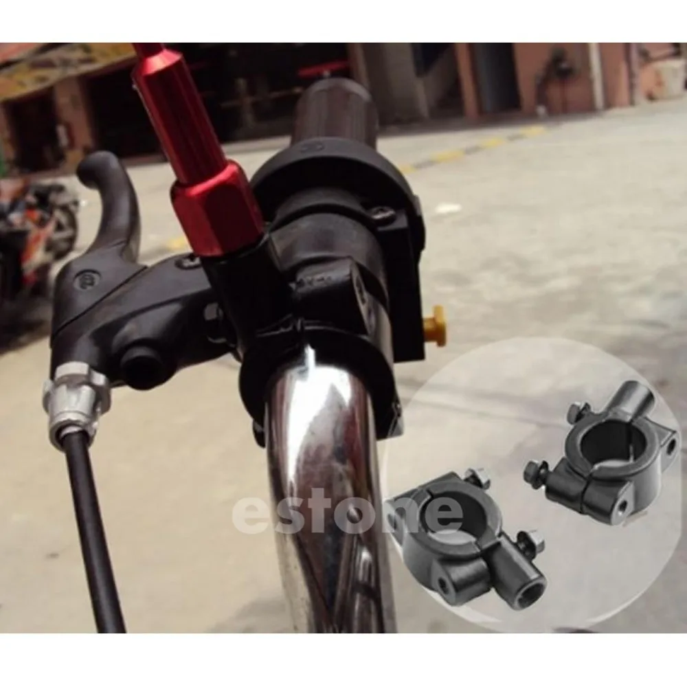 

2PCS MOTORCYCLE DIRT BIKE ATV HANDLEBAR MIRROR MOUNT 10MM 7/8" ALUMINUM CLAMP