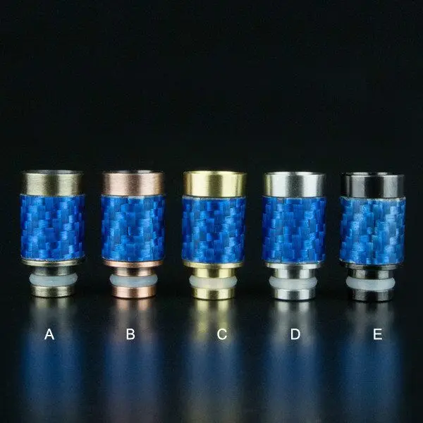10pcs Carbon Fiber Stainless steel drip tip Flat wide bore Drip Tips