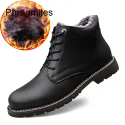 Phragmites/зимние ботинки из натуральной кожи, уличная Зимняя мужская обувь, английские ботильоны, новые зимние ботинки, botines mujer, 2019 черная обувь