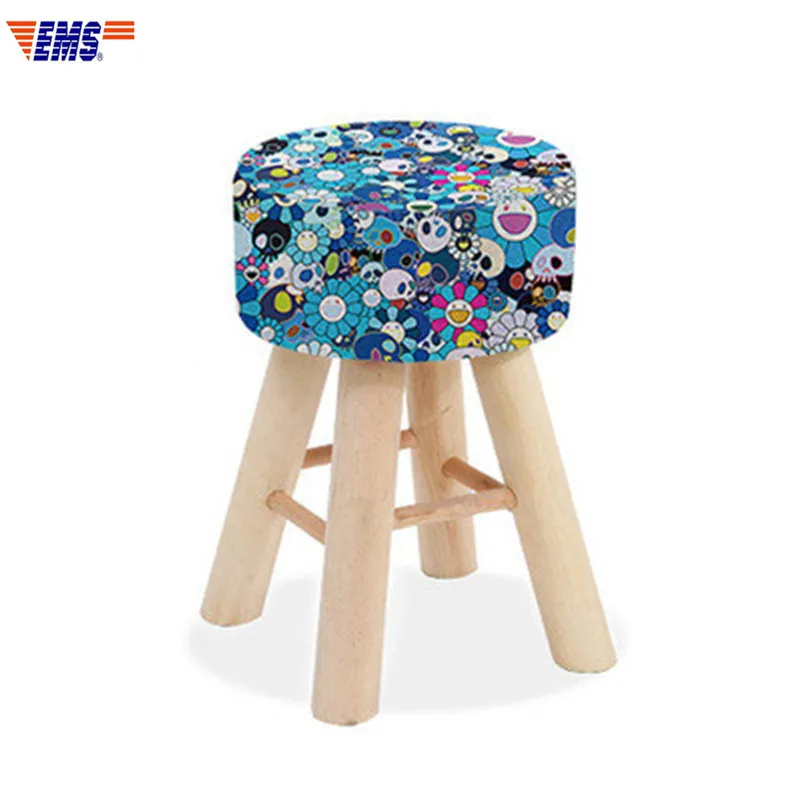 

Takashi MURAKAMI Sun Flower Fabrics Solid Wood Sun Flower Home Change Shoe Bench Action Figure Model Toy X1540
