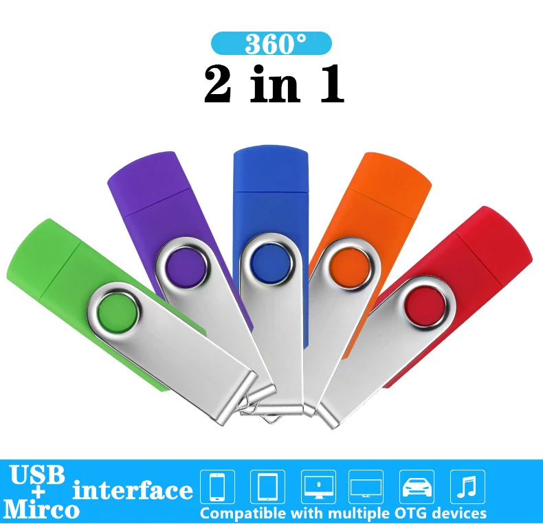 Поворот на 360 ° OTG USB флэш-накопитель cle 64G USB 2,0 смартфон флеш-накопитель 4g 8g 16g 32g 128g micro USB хранилище данных устройств U диск