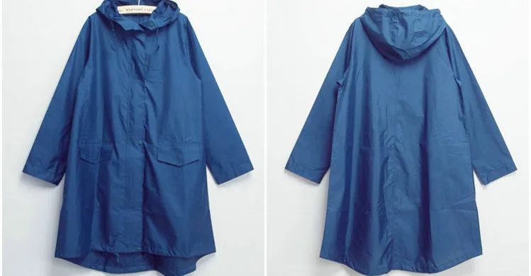 Плащ женский водонепроницаемый ветрозащитный капюшон рюкзак дождевик куртки-пончо плащ женский Chubasqueros - Цвет: sea blue