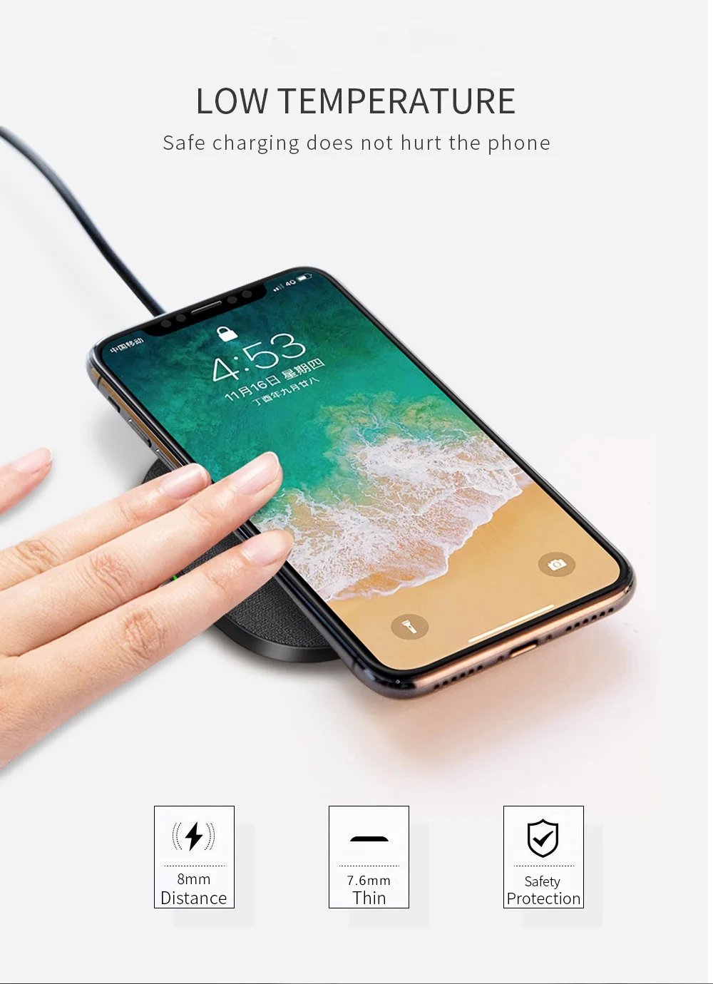 

10W Q21 Wireless Charger for iPhone X/XS Max XR 8 Plus Visible Element Wireless Charging pad for Samsung S9 S10+ Note 9 8