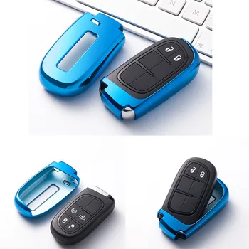 

Soft TPU Auto Remote Car Case Key Bag Shiny TPU Holder Shell Bag For Dodge Journey Jeep Cherokee Grand Cherokee Renegad