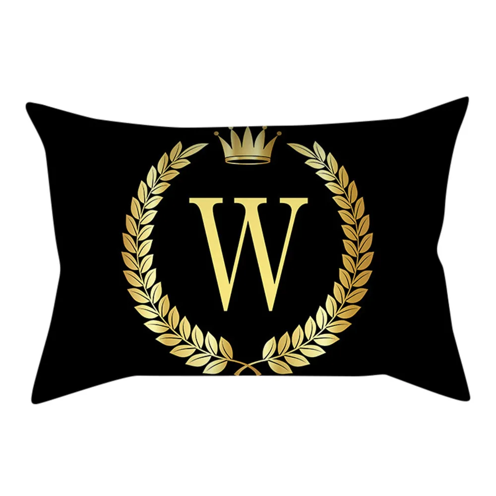 

2019 Retro special pillowcase black and gold letter pillowcase sofa cushion cover home decoration pillow covers decorative