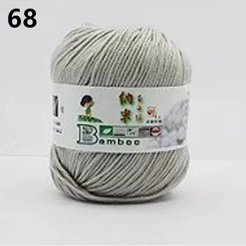 6ply акриловый Yarnsilk белок хлопок мягкое качество детский двор для ручного вязавязаный крючком ручной вязки DIY пряжа 50 г - Цвет: 68