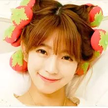 12pcs/set Cute Strawberry Sponge Ball Fashion Women Professional Twist Styling Hair Curler Lovely DIY Tools