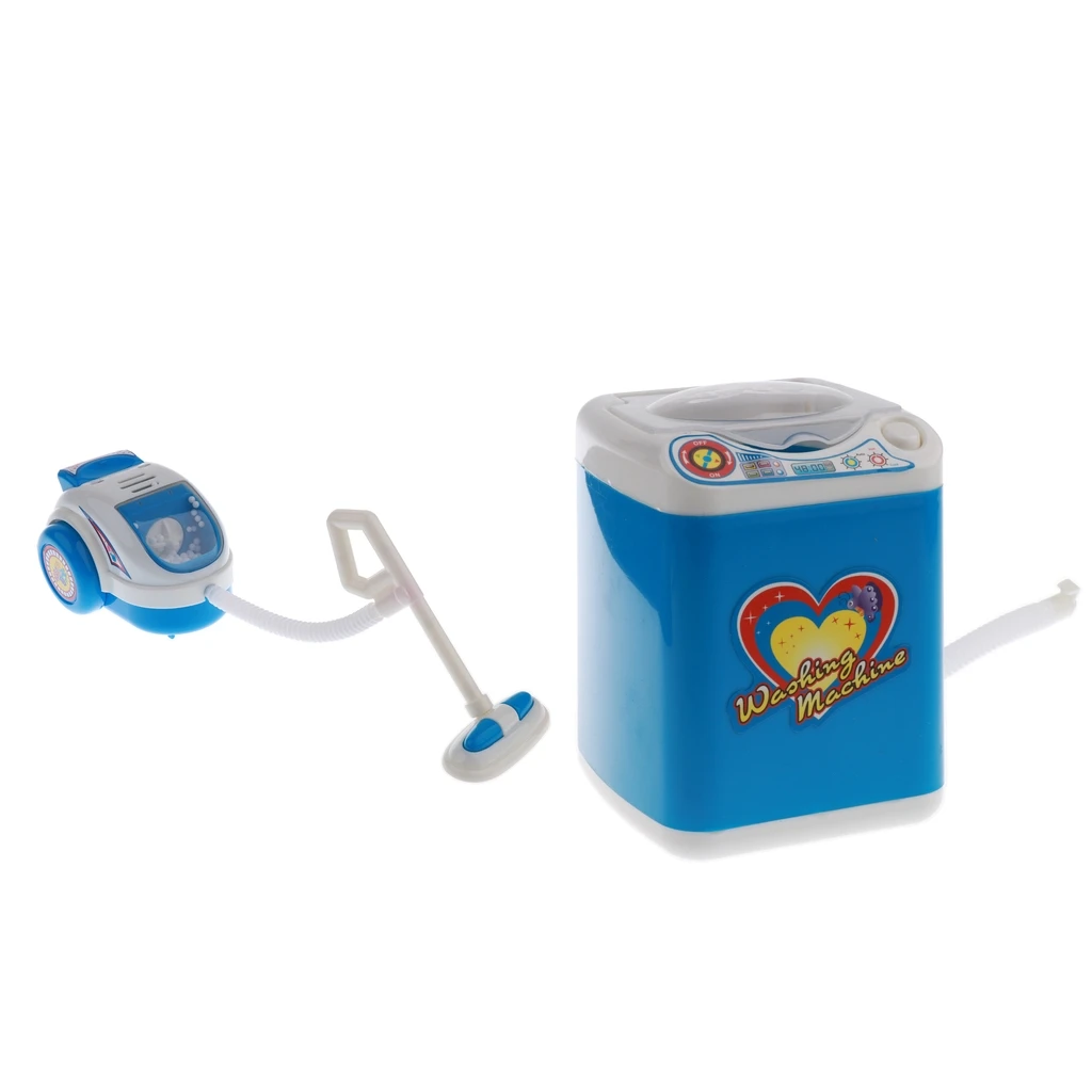 Simulation Home Appliances Housework Toys Set (Batteries Powered) Vacuum Cleaner & Washing Machine