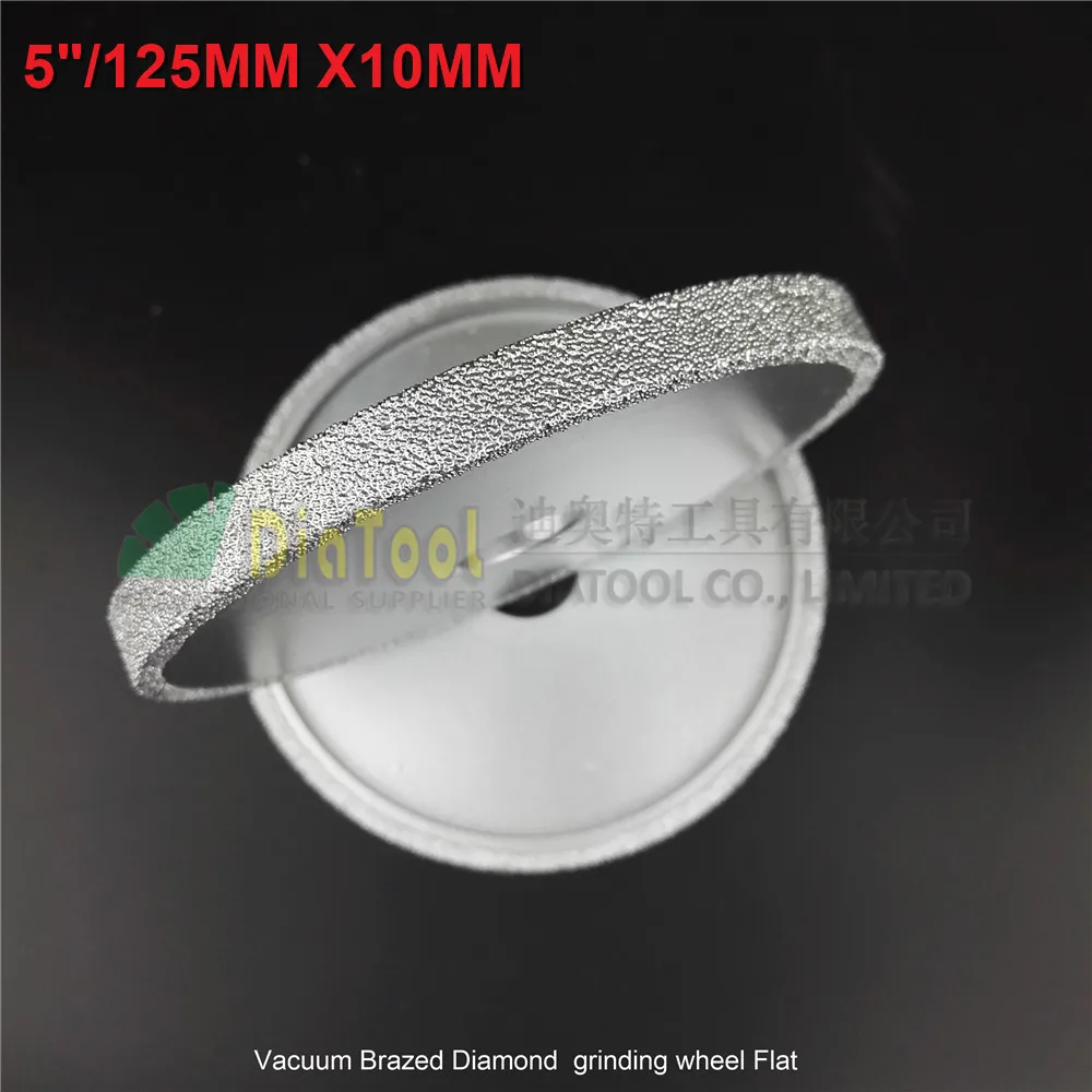 DIATOOL 2pcs 125mmx10MM Vacuum Brazed Diamond Grinding Flat Wheel Beveling Wheel For Marble Granite Artificial Stone