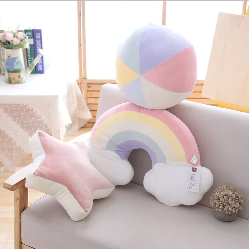 Подушка серии cute Sky плюшевая подушка с Луной и радужной звездой для стрельбы