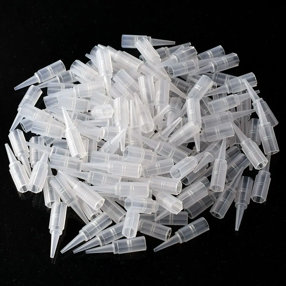 ATOMUS 100pcs Permanent Plastic Tattoo Caps Makeup Eyebrow Tattoo Needle Tips Matched For 1R Needles Accessories