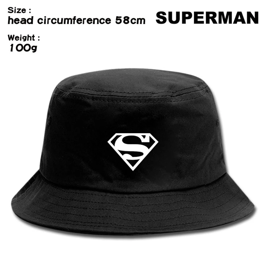 

DC Superman print Bucket Hat Fisherman Hat Outdoor Cap Hip Hop Cap Boonie Hat Travel Hat Summer Men Women Beach Cap Sun Cap