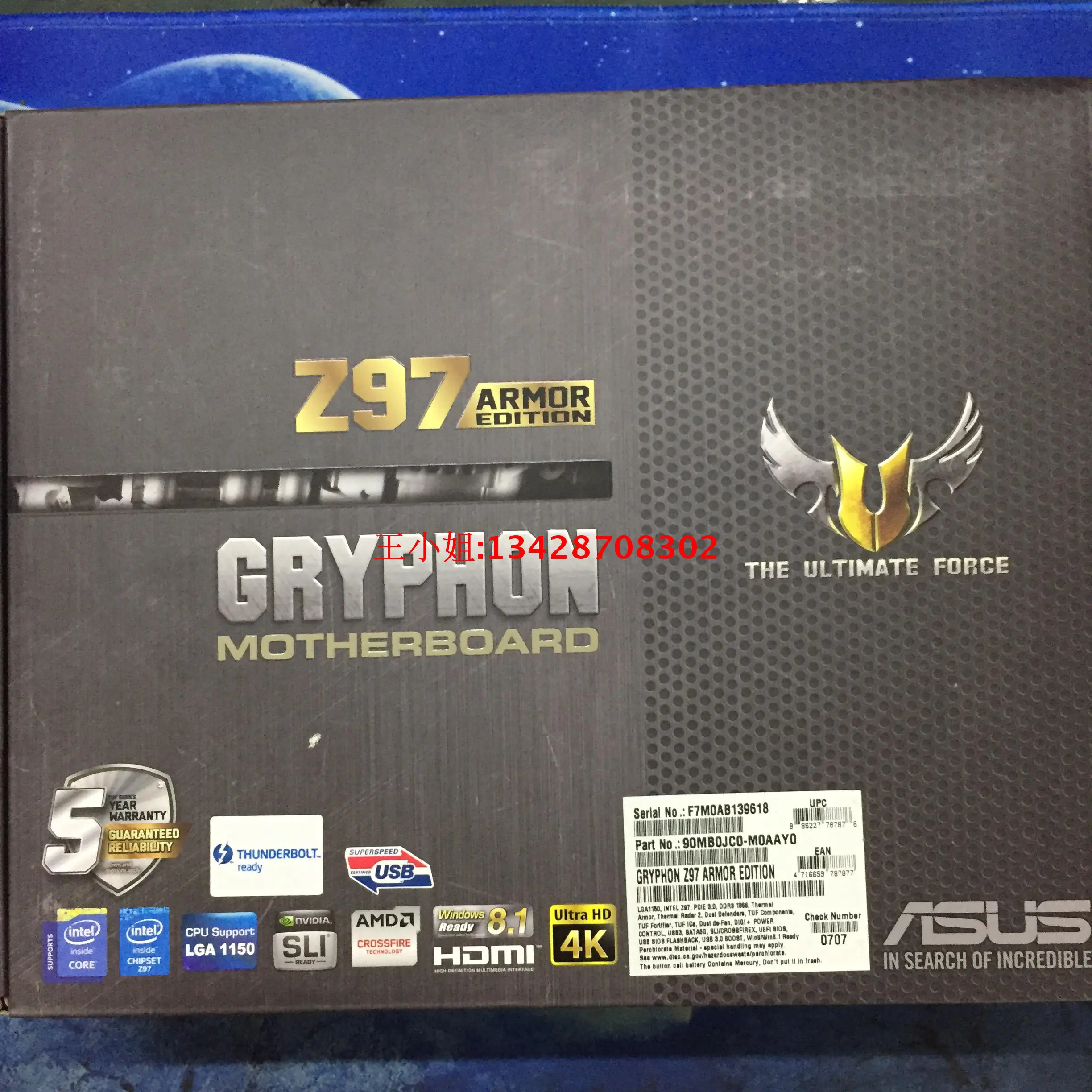 Новая материнская плата Asus GRYPHON Z97 ARMOR EDITION 1150 pin | Компьютеры и офис