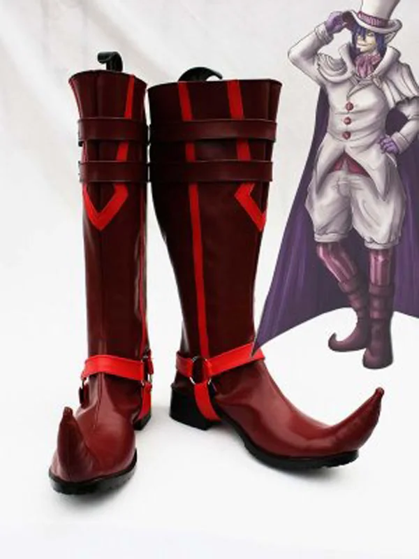 

Blue Exorcist Ao no Exorcist Mephisto Pheles Red Cosplay Shoes Boots For Adult Men's Halloween Party Cosplay Boots Custom Made