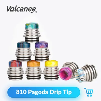 

Volcanee 810 Drip Tip Meatal Resin Epoxy Mouthpiece for V8 RDA RTA Tank Atomizer E Cig Vaper Liquid Mod Vape Accessories