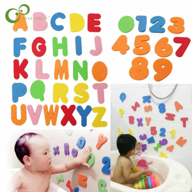 

36Pcs/set Alphanumeric Letter Bath Puzzle EVA Kids Baby Toys New Early Educational Kids Bath Funny Toy WYQ