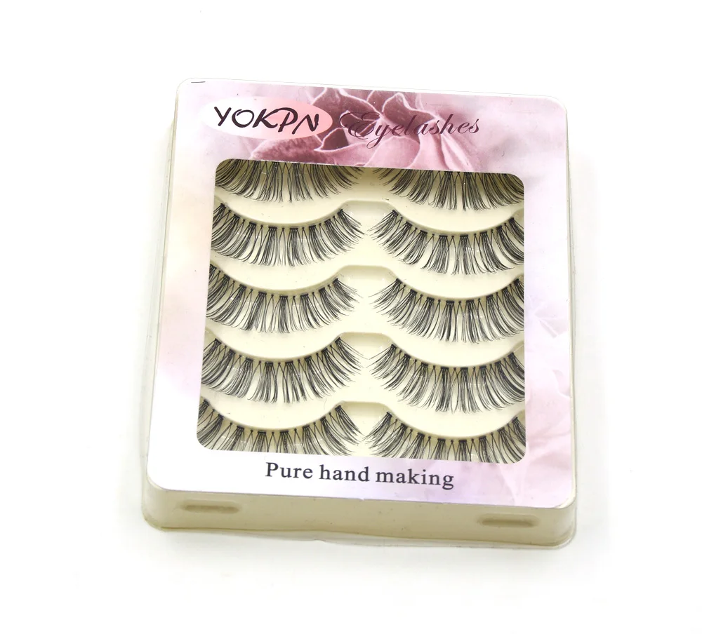 Yokpn мягкий прозрачный хлопок стебель Lashes Natural крест Накладные ресницы инструмент Макияж ежедневно Макияж длинные ресницы