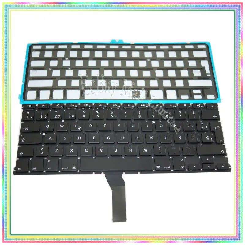 Совершенно новая испанская клавиатура SP с подсветкой для Macbook Air 13 3 дюйма A1369 A1466