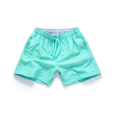 Летние шорты для мужчин и женщин, быстросохнущие шорты для мужчин, повседневные пляжные шорты для мужчин, однотонные шорты с эластичной резинкой на талии, 18 цветов - Цвет: Qing Se
