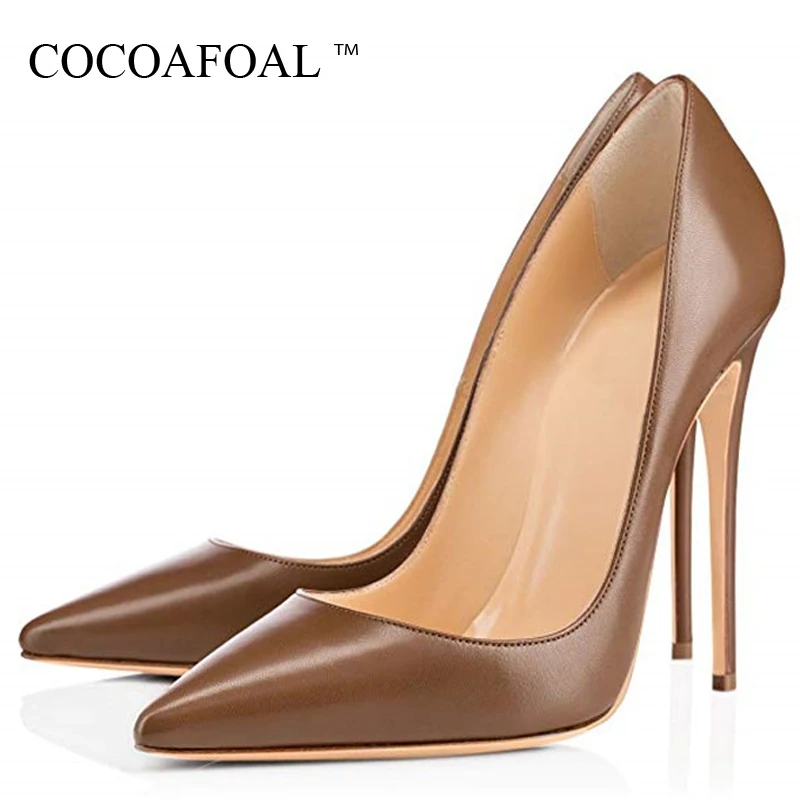 

COCOAFOAL White Women's Wedding High Shoes Woman High Heels Shoes Plus Size 33 43 Fashion Sexy Party Pumps Autumn Black Apricot