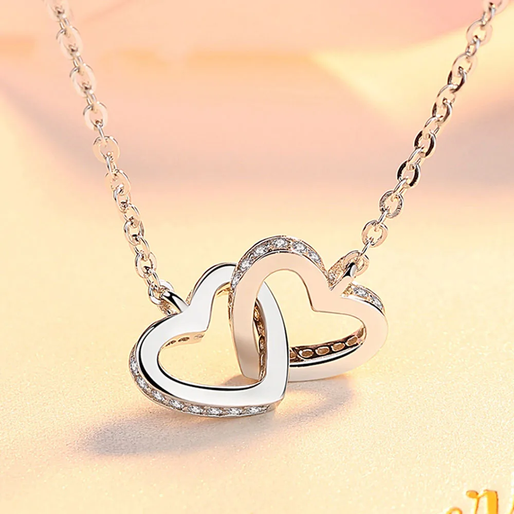 Colgante Cruz Mujer Collar De Plata Sterling 925 Con Cruz Y Corazón - Con Cristales, Ajustable 36 Cm - Regalo Mujer Schmuck Kaufen