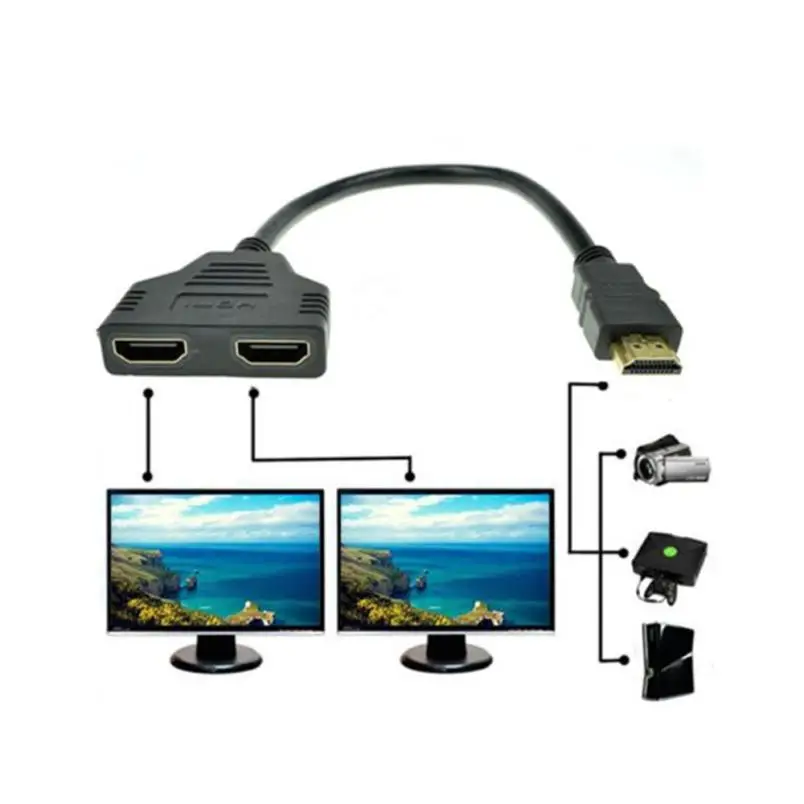 1080P HDMI Порты и разъёмы Мужской до 2 Женский 1 в 2 из Splitter Кабель-адаптер конвертер для Xbox Blueray dvd-плеер PS3 высокое разрешение