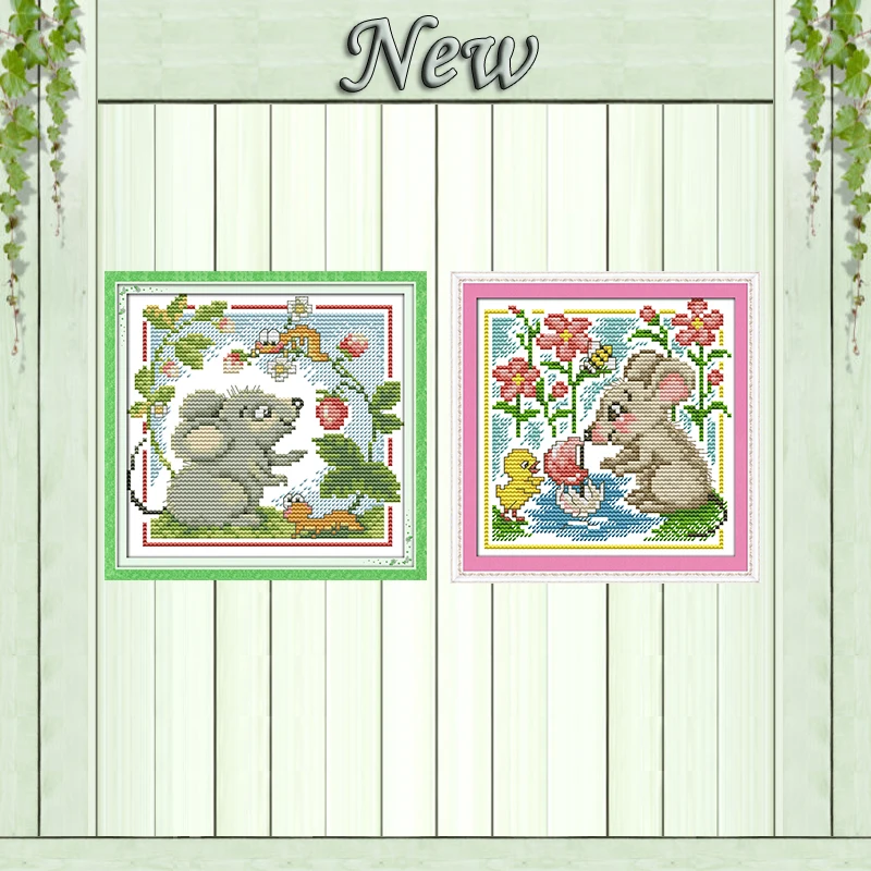 

Fruit little mouse learning to swim Painting Counted Printed on canvas DMC 14CT 11CT Cross Stitch Needlework Kits Embroidery Set