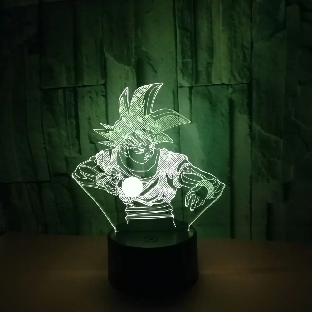 Dragon Ball Z Сон Гоку 3D светодиодный ночник Dragon Ball Lamp7 цветов Изменение Настольная лампа украшения дома Dropshopping