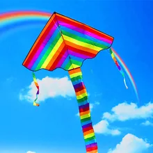 անվճար առաքում ծիածանի kites թռիչքի հետ կարգի գծի նեյլոնե ripstop բացօթյա խաղալիքներ հեշտությամբ բաց երեխաների համար kite գործարան մեծածախ weifang