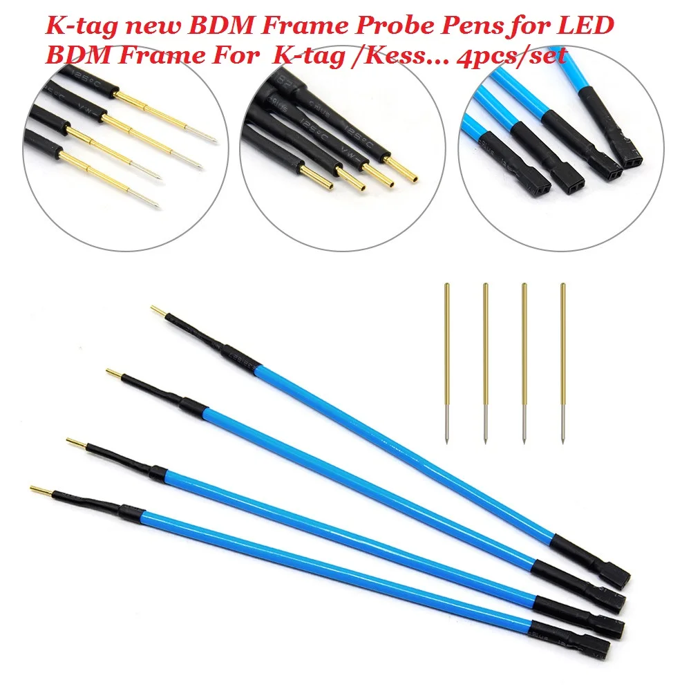 Koop LED BDM Frame Probe Pennen LED BDM Frame pins t 4 stks set Probe pennen LED BDM Frame pin Voor Chip Tuning Tool KESS KTAG FGTECH ktm100