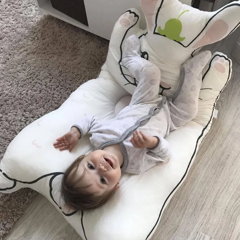 MOTOHOOD Cotton Baby Crawling Mats Game Blanket Floor Playmats Carpet with Cute Bear Rabbit Shape Kids' Room Decoration   (16)