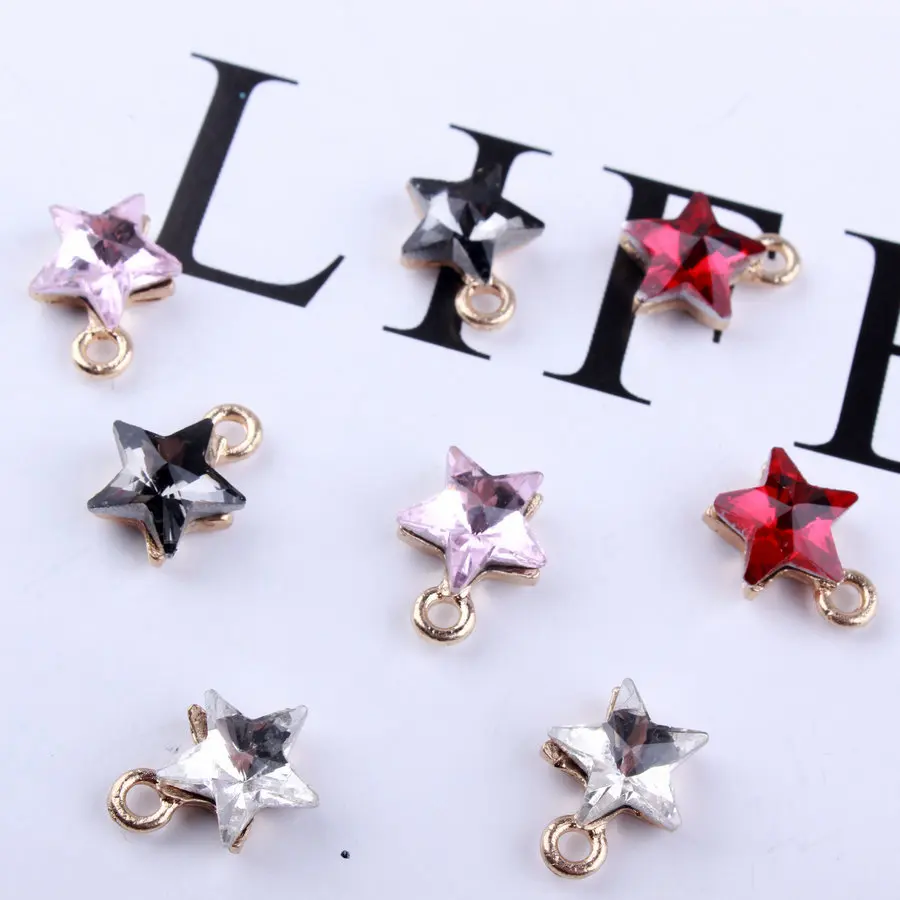 

5pcs/lot High Quality Alloy Charms Rhinestone Star Stars Charms Bracelet Necklace Pendants Charm DIY Jewelry Accessories 12mm