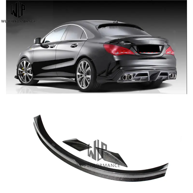CLA Комплект из трех предметов из углеродного волокна задний спойлер крыло кузова автомобиля Комплект для Mercedes Benz CLA W117 13-15 Автомобиль Стайлинг использование